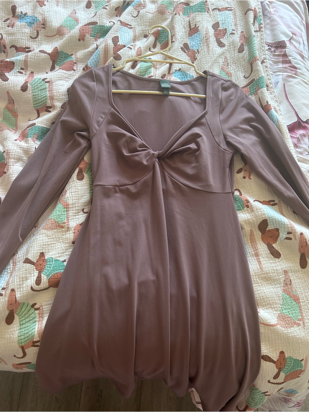 wild fable Long Sleeve Twist-Front Dress in Mauve